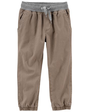 Toddler Stretch Canvas Pull-On Joggers, 
