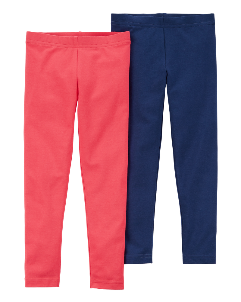 Baby 2-Pack Red & Navy Leggings, image 1 of 3 slides