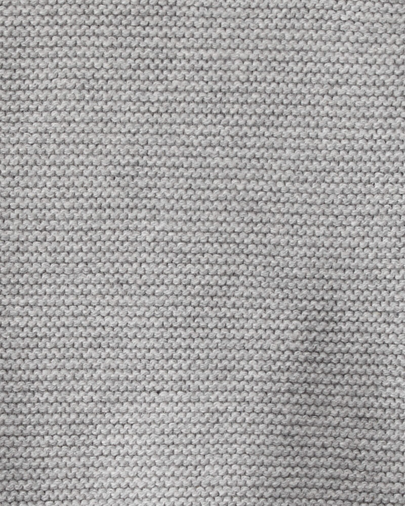 Baby Organic Cotton Sweater Knit Overalls in Heather Grey, image 2 of 6 slides