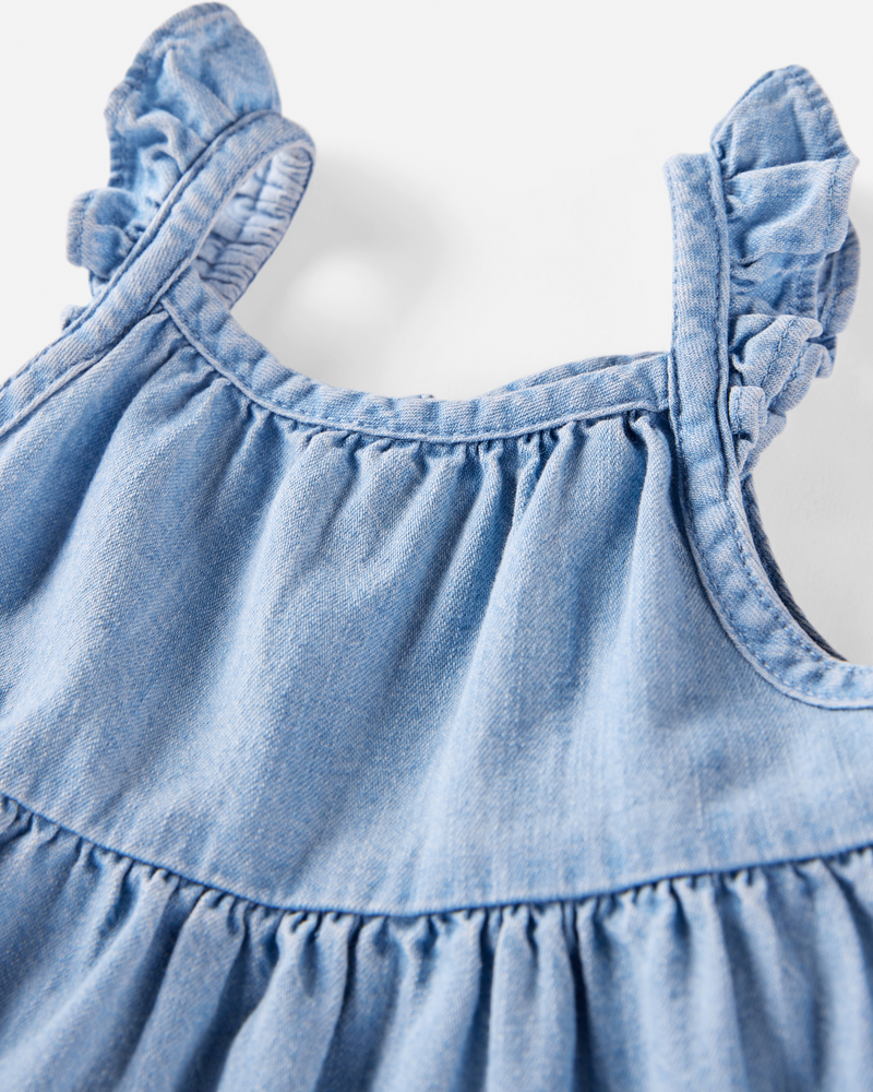 Baby Organic Cotton Chambray Dress , image 4 of 6 slides