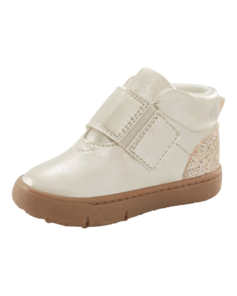  Every Step® First Walker Sparkle High-Top Boots - Silver, image 6 of 7 slides