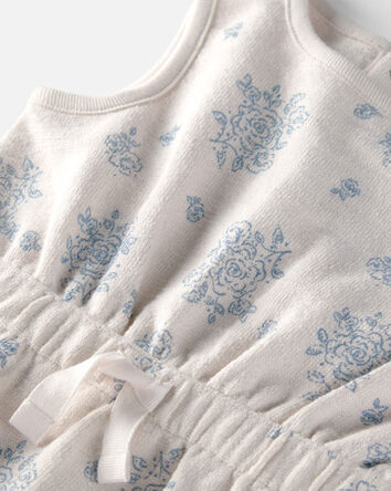 Baby Girl Organic Cotton Romper in Royal Bloom Print, 