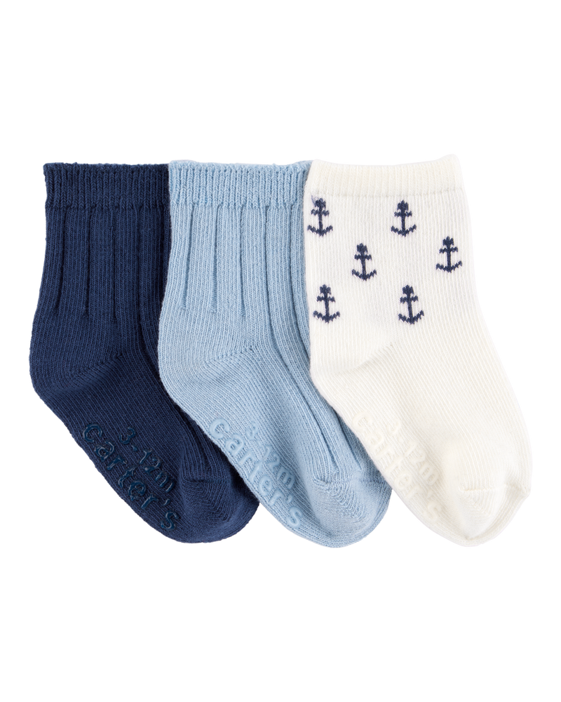 Baby 3-Pack Anchor Booties, image 1 of 2 slides