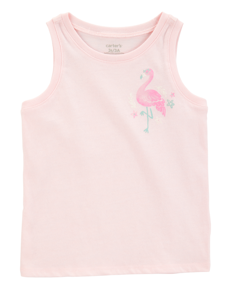 Toddler Flamingo Muscle Tank - Pink, image 1 of 3 slides