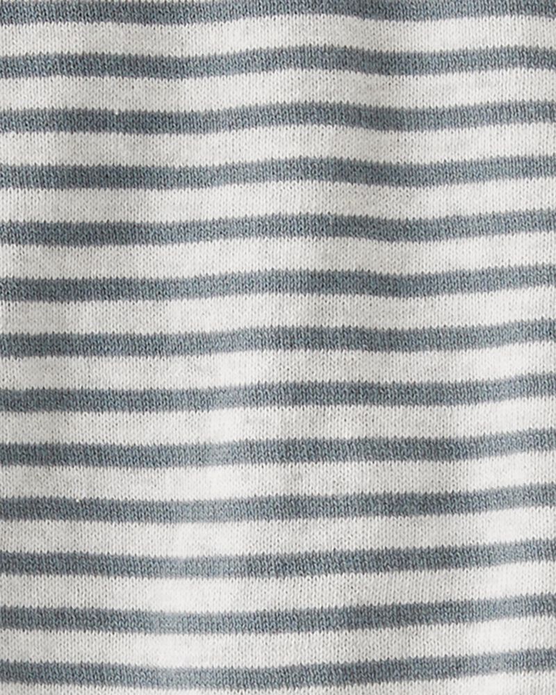 Baby Organic Cotton Grey Striped Sweater Knit Set, image 4 of 5 slides