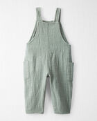 Baby Organic Cotton Textured Gauze Overalls in Sage Pond, image 3 of 6 slides