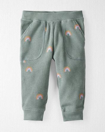 Baby Organic Cotton Waffle Knit Set in Magical Rainbow Print, 