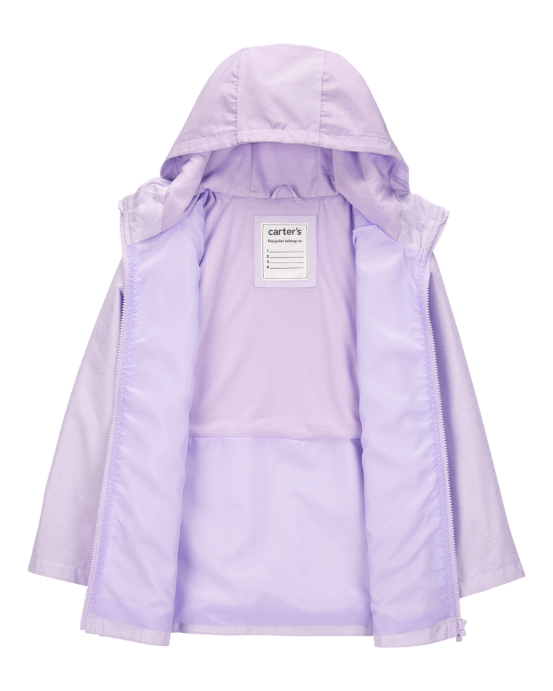 Heart Pockets Rain Jacket - Purple, image 2 of 3 slides