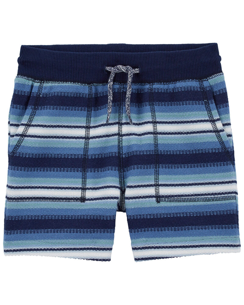 Toddler Striped Ribbed Knit Drawstring Shorts, image 1 of 2 slides