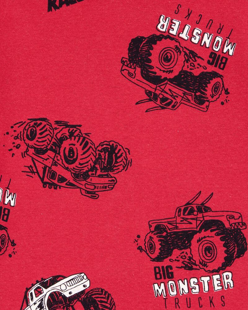 Kid 4-Piece Truck Cotton Pajamas, image 3 of 4 slides