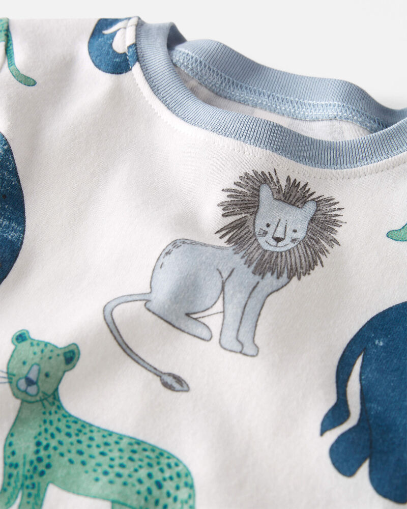 Toddler Organic Cotton Pajamas Set in Wildlife Print, image 3 of 4 slides