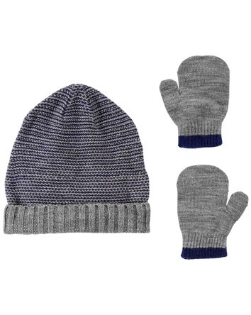 Baby 2-Pack Knit Cap & Mittens Set, 