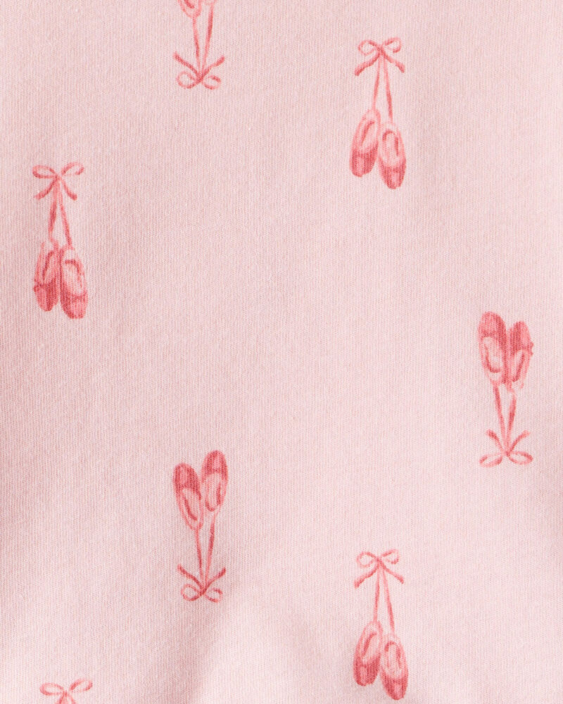 Baby Girl Ballet Slippers Long-Sleeve Peplum Top - Pink, image 2 of 3 slides