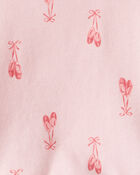 Baby Girl Ballet Slippers Long-Sleeve Peplum Top - Pink, image 2 of 3 slides