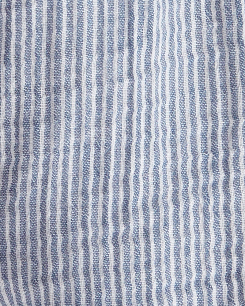 Baby Organic Cotton Blue Striped 2-Piece Gauze Set , image 4 of 6 slides