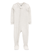 Baby Zip-Up PurelySoft 1-Piece Pajamas - Grey, image 1 of 5 slides