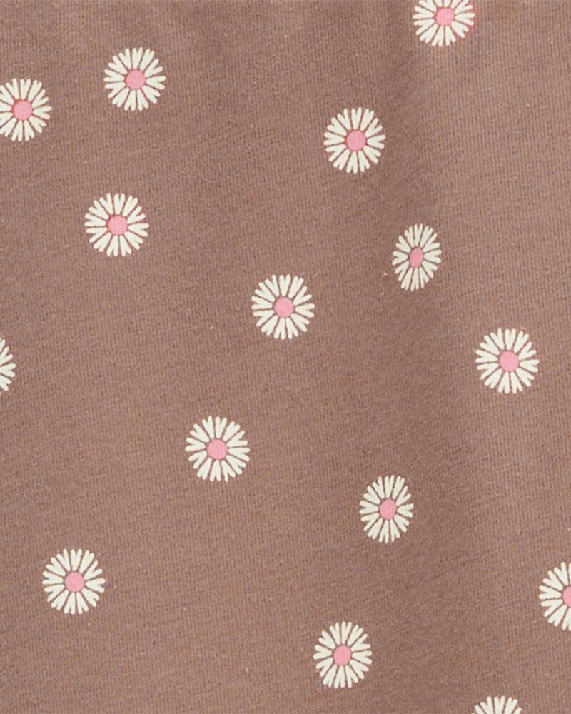 Kid Floral Stretch Leggings - Brown, image 3 of 5 slides