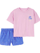 Pink/Blue - Kid 2-Piece Ice Cream Loose Fit Pajama Set