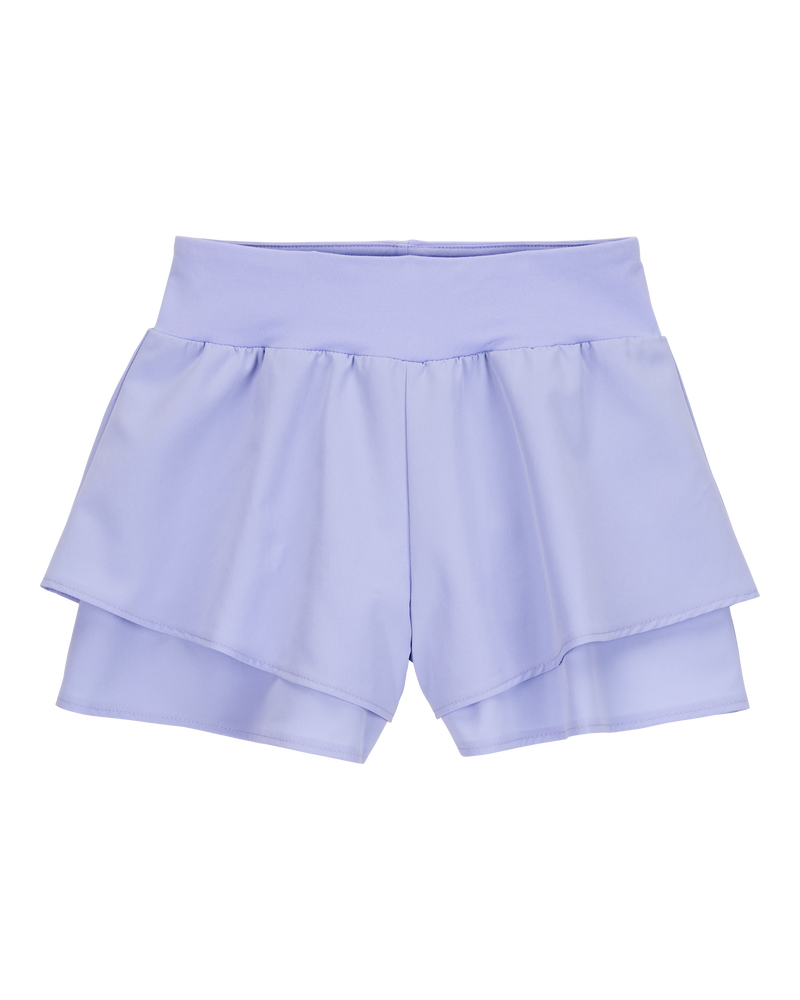 Kid Flowy Layered Flip Short - Purple, image 1 of 6 slides