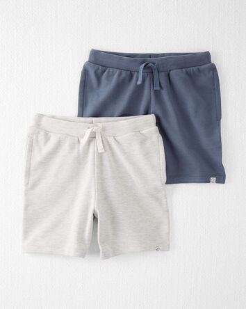 Kid 2-Pack Organic Cotton Textured Shorts, 