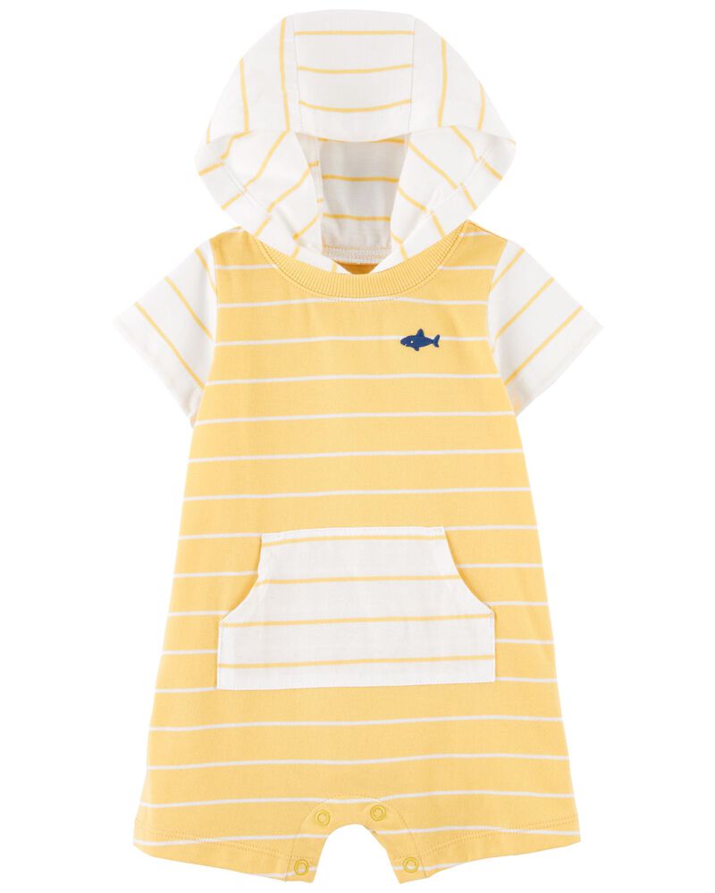 Baby Striped Hooded Romper, image 1 of 3 slides