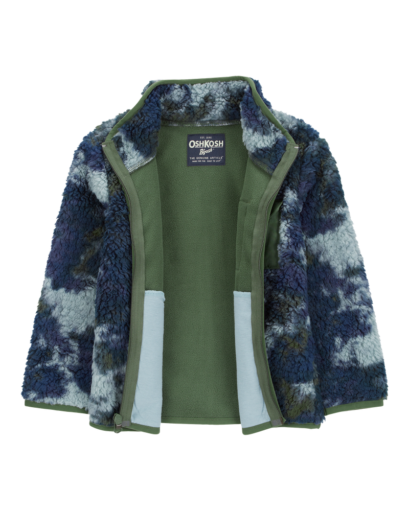 Baby Tie Dye Fleece Knit Jacket - Navy, image 2 of 4 slides