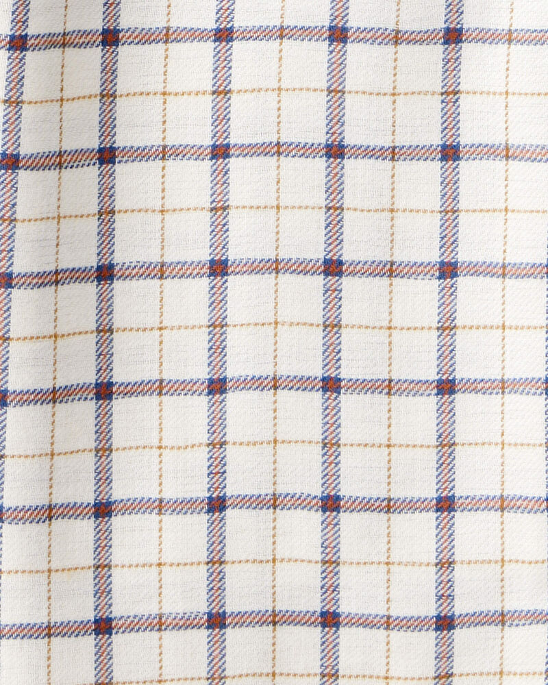Kid 2-Pack Plaid Pajama Pants - Blue/Ivory, image 3 of 4 slides