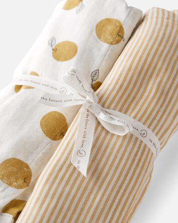 Baby 2-Pack Cotton Muslin Swaddle Blankets, 