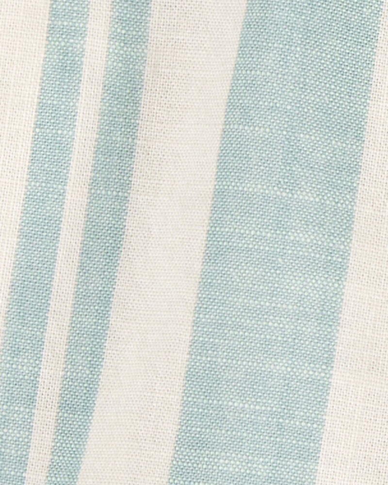 Baby Striped Pull-On Shorts - Green/Cream, image 3 of 4 slides