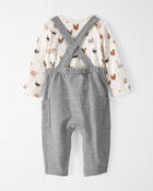 Baby Organic Cotton Overalls Set in Farm Animals , image 3 of 5 slides