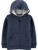 Navy - Kid Zip-Up French Terry Hoodie