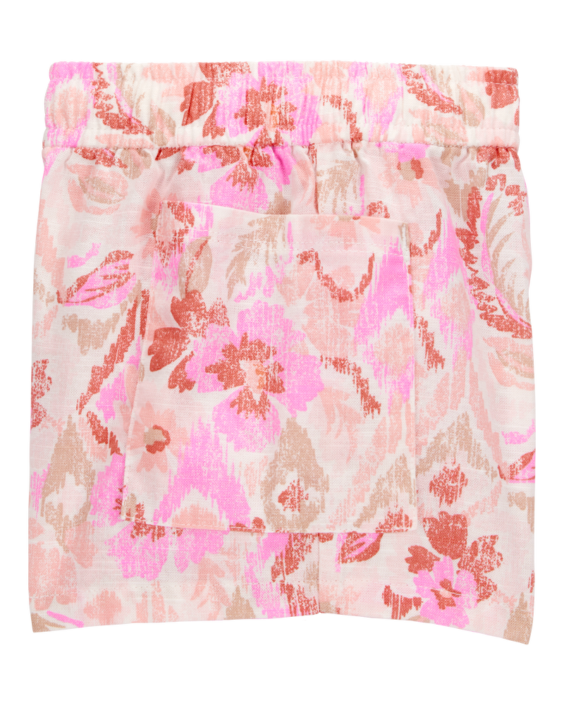 Toddler Floral Print Drawstring Shorts - Pink, image 4 of 7 slides