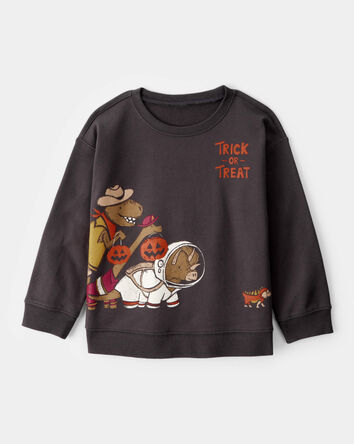 Toddler Boy Halloween Trick or Treat Dinosaur Pullover - Black, 
