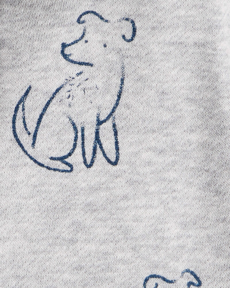 Baby Boy Dog Print Long-Sleeve Hoodie - Grey, image 2 of 3 slides