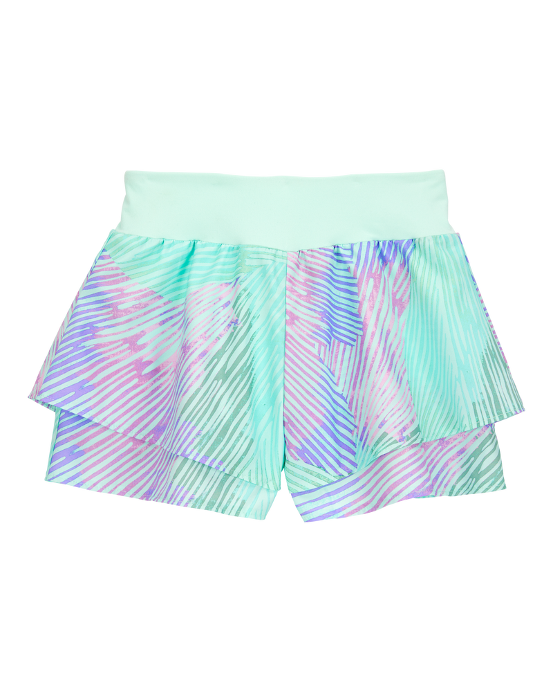 Kid Flowy Tie-Dye Layered Flip Short - Blue/Purple, image 2 of 6 slides
