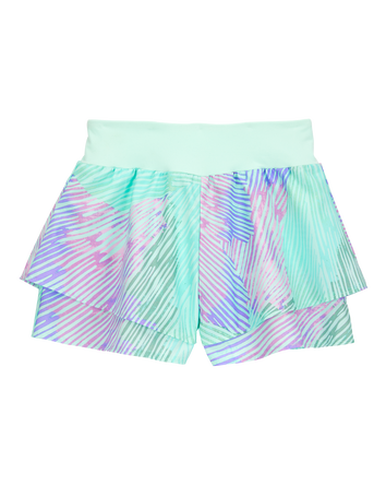 Kid Flowy Tie-Dye Layered Flip Short - Blue/Purple, 