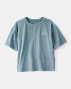 Boys Roam Cotton Short-Sleeve Tee - Blue, image 1 of 3 slides