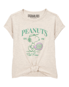 Kid Peanuts Tie Front Graphic Tee - Grey, image 1 of 2 slides
