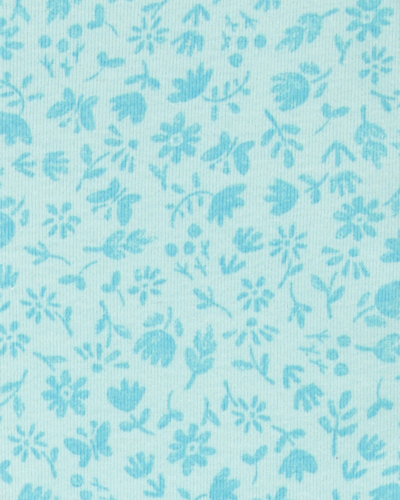 Kid Butterfly Print Snug Fit Cotton 4-Piece Pajamas, image 3 of 4 slides