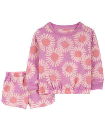 Toddler 2-Piece Daisy French Terry Pajamas, 