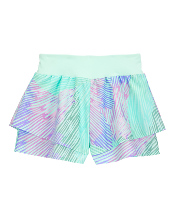 Kid Flowy Tie-Dye Layered Flip Short - Blue/Purple, 