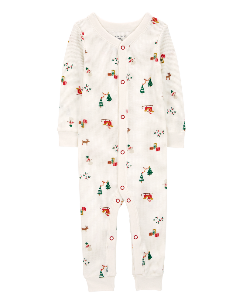 Baby 1-Piece Christmas Thermal Footless Pajamas, image 1 of 6 slides