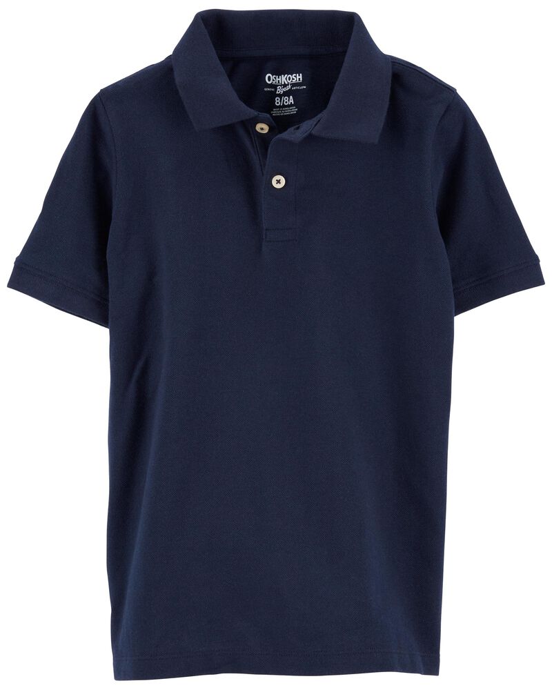 Kid Navy Polo Uniform Shirt, image 1 of 2 slides