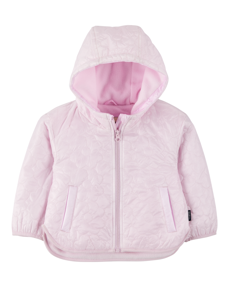 Toddler Floral Quilted Midweight Jacket - Pink, image 1 of 3 slides