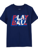 Navy - Toddler Play Ball Baseball Graphic Tee