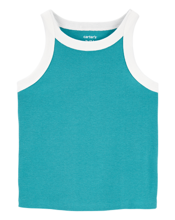 Toddler Ribbed Double Dutch Tank - Turquoise, 