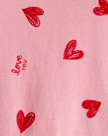 Baby Girl Heart Long-Sleeve Peplum Top - Pink, 