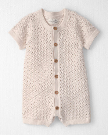 Baby Girl Organic Cotton Sweater Knit Romper, 