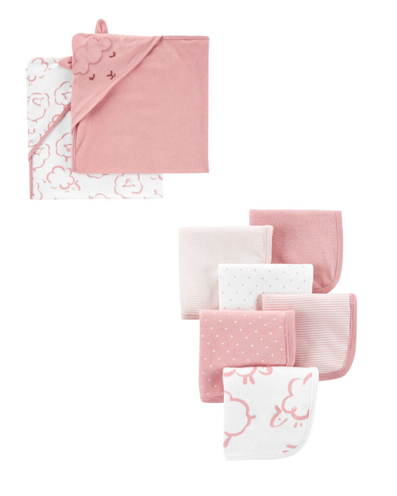 Baby 8-Piece Hooded Towels & Washcloths Set, image 1 of 1 slides