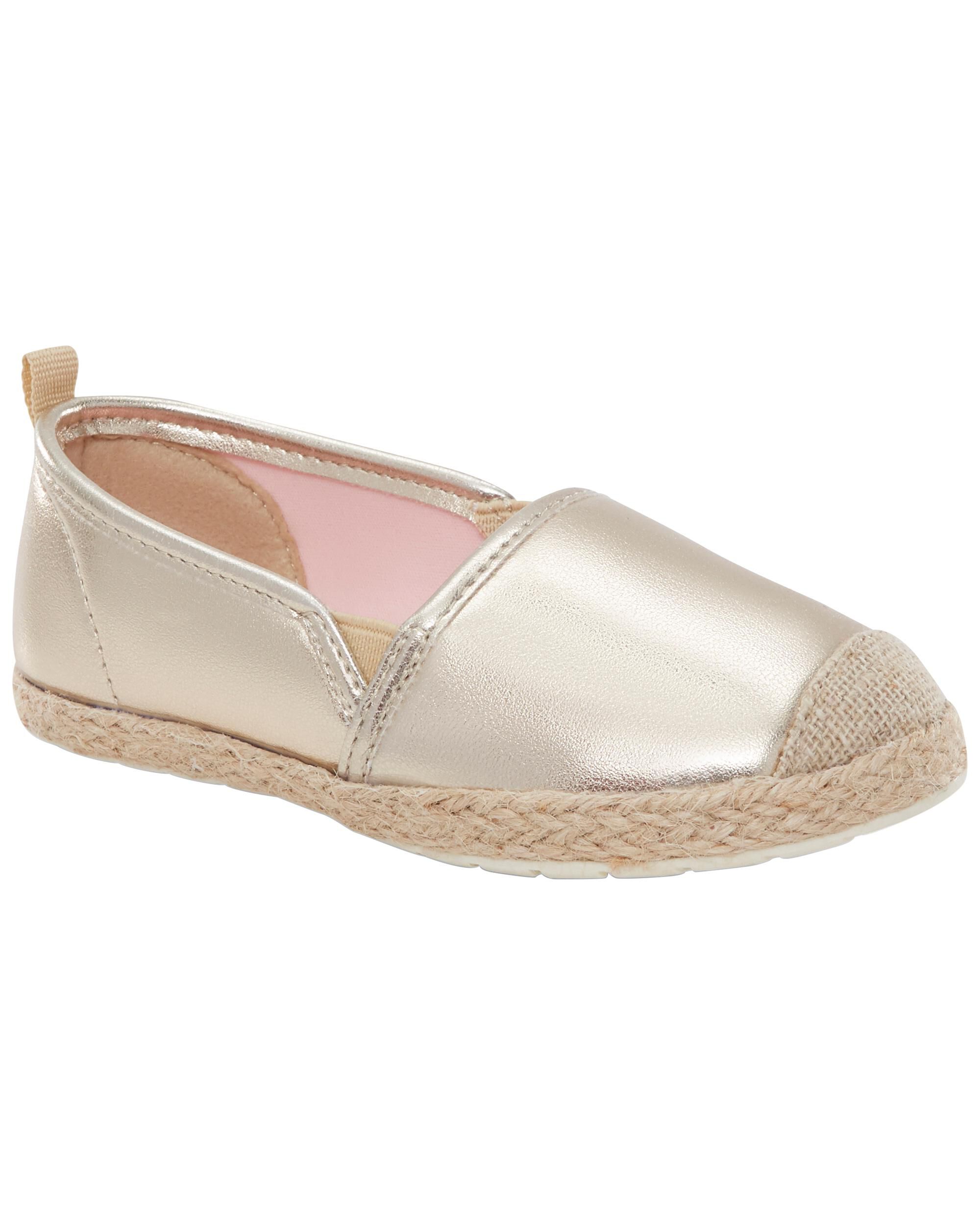 Toddler Slip On Metallic Espadrille Shoes